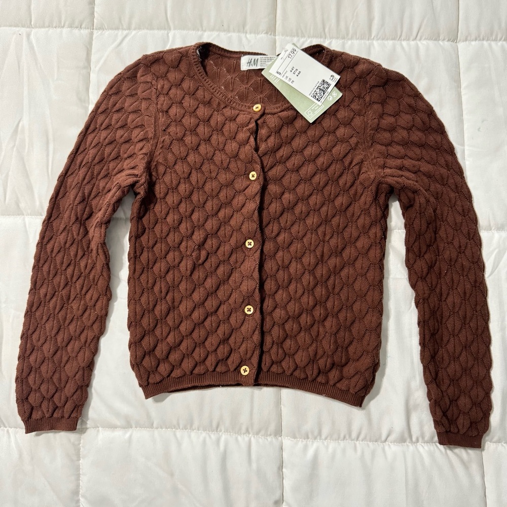 H&M little girls brown Cardigain